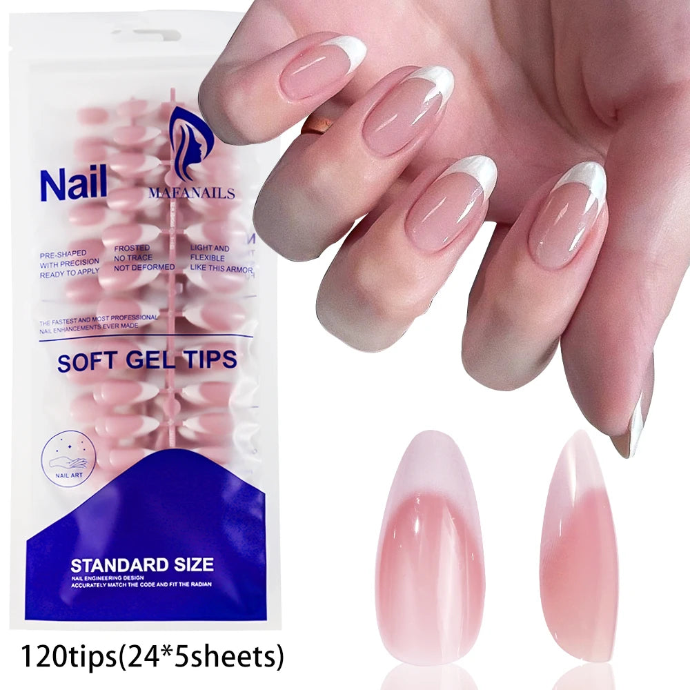 Light Pink Press-On Nails | 100pcs Short & Medium Square Full | Cover Nail Tips