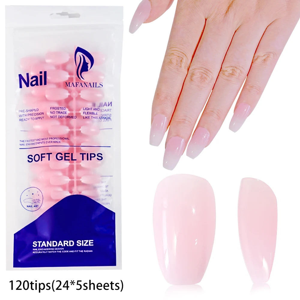 Light Pink Press-On Nails | 100pcs Short & Medium Square Full | Cover Nail Tips