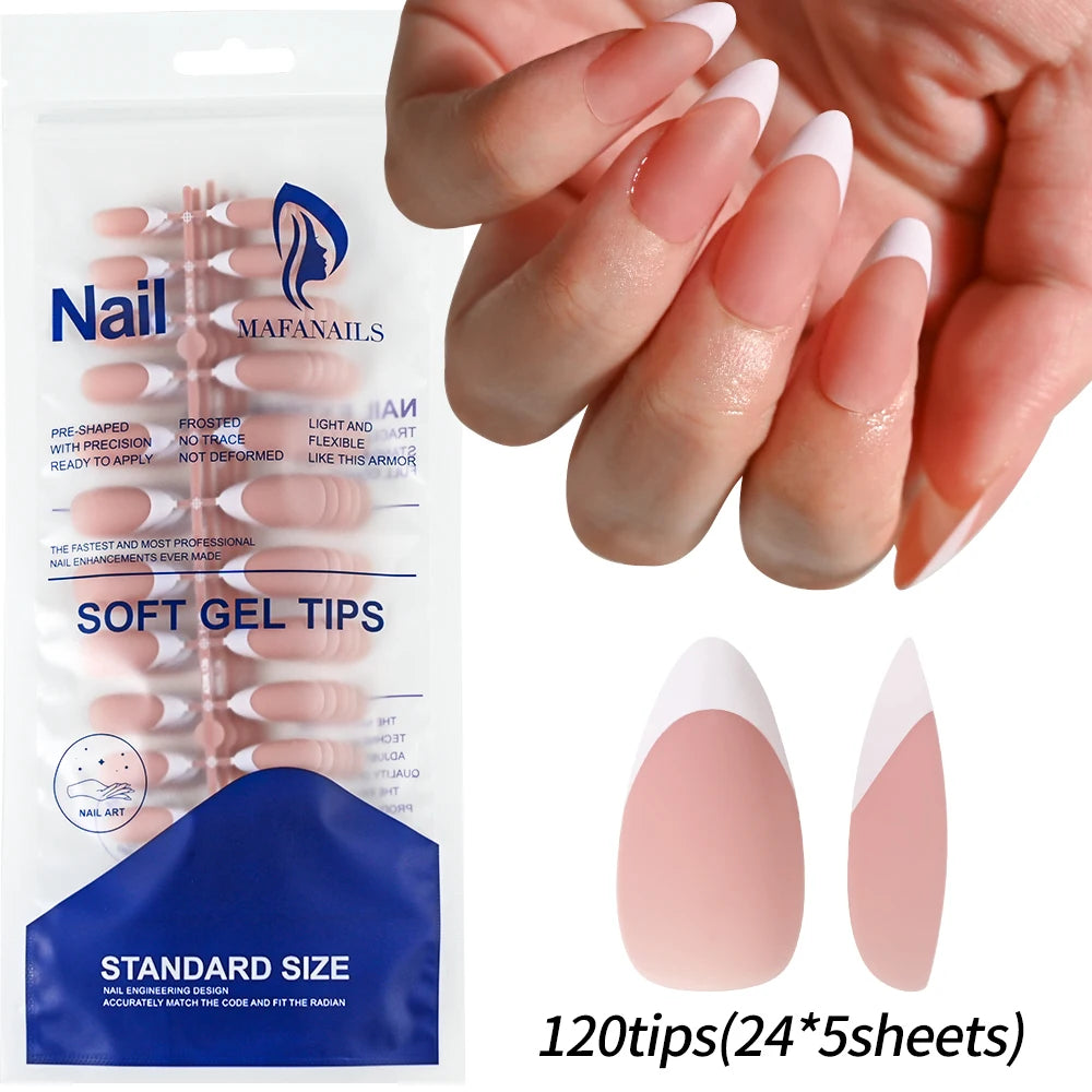 Light Pink Press-On Nails | 100pcs Short & Medium Square Full | Cover Nail Tips