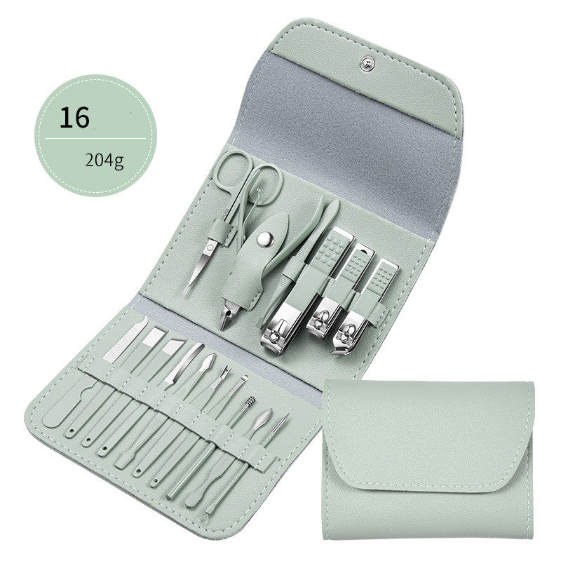 Professional Stainless Steel Nail Clippers & Manicure Pedicure Tool Set | Scissors, Cuticle Pliers, Ear Spoon & Trimmers with Leather Case