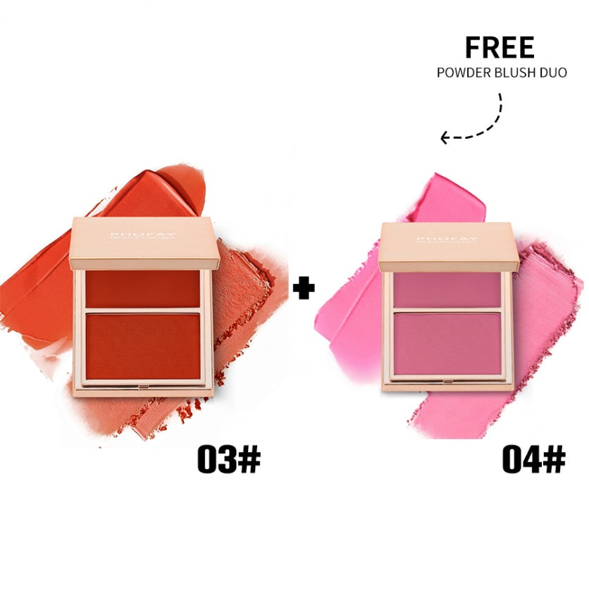 PHOFAY Double-Take Cream & Powder Blush Duo – Smooth, Weightless Finish (6.5g)