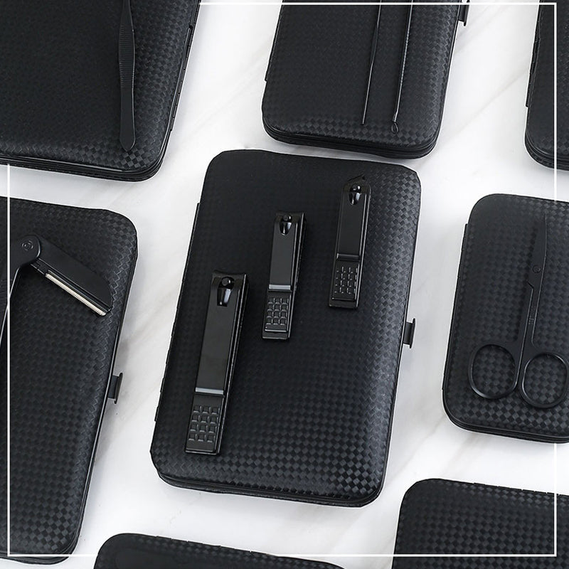 Professional Stainless Steel Nail Clippers & Manicure Pedicure Tool Set | Scissors, Cuticle Pliers, Ear Spoon & Trimmers with Leather Case