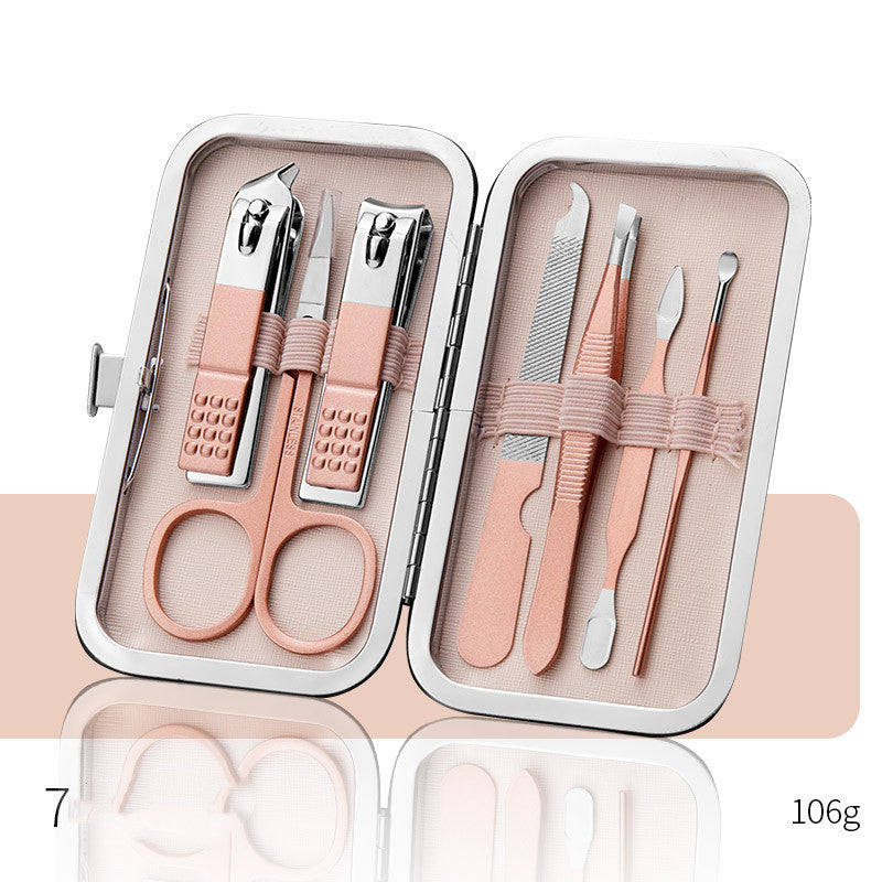 Professional Stainless Steel Nail Clippers & Manicure Pedicure Tool Set | Scissors, Cuticle Pliers, Ear Spoon & Trimmers with Leather Case